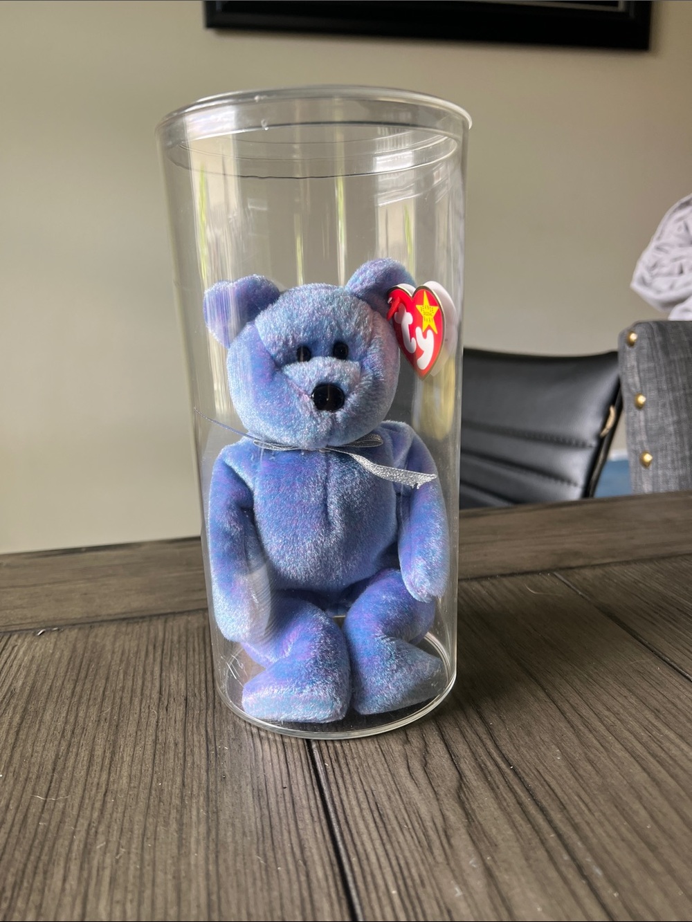 Clubby II Ty Purple-Blue Plush Beanie Baby with Heart Tag